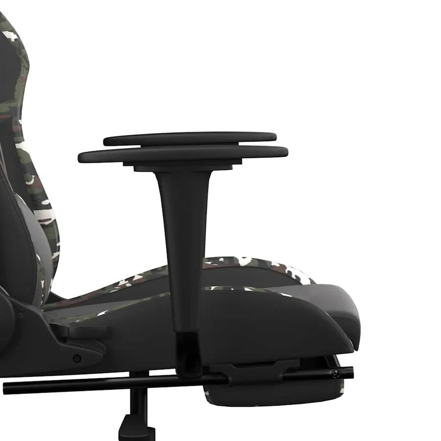 Chaise de jeu de massage repose-pied Noir&Camouflage Similicuir - 11