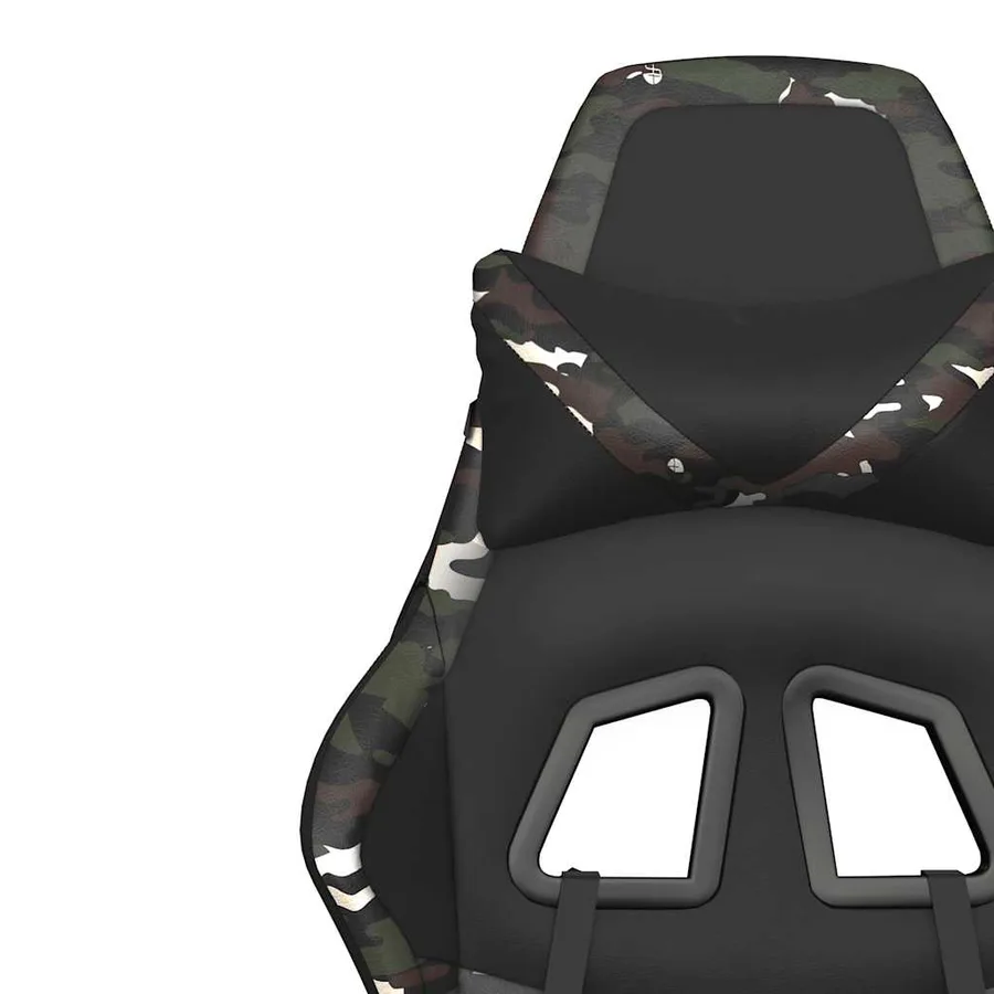 Chaise de jeu de massage repose-pied Noir&Camouflage Similicuir - 12