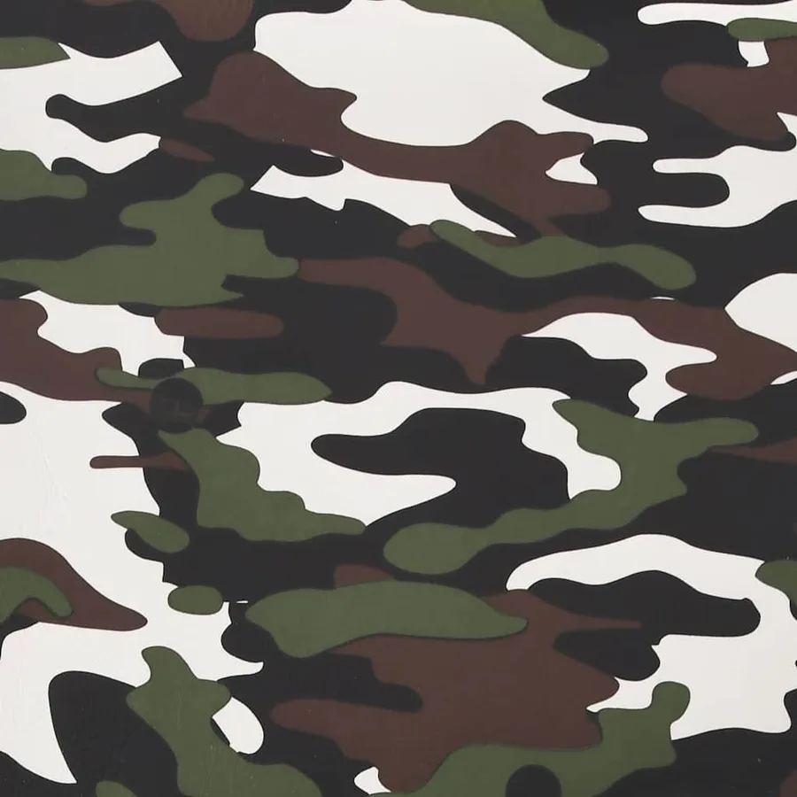 Chaise de jeu de massage repose-pied Noir&Camouflage Similicuir - 14