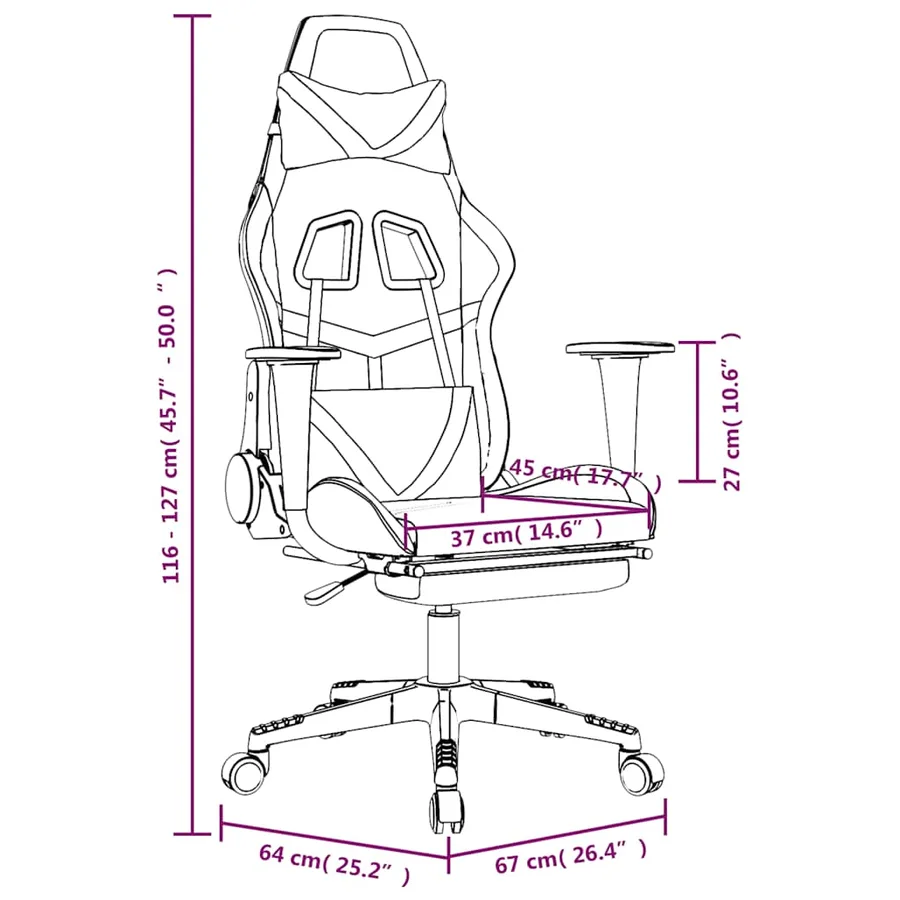 Chaise de jeu de massage repose-pied Noir&Camouflage Similicuir - 16