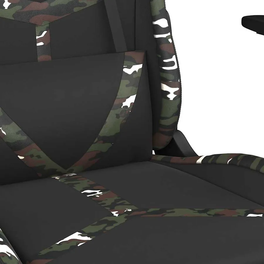 Chaise de jeu de massage repose-pied Noir&Camouflage Similicuir - 9