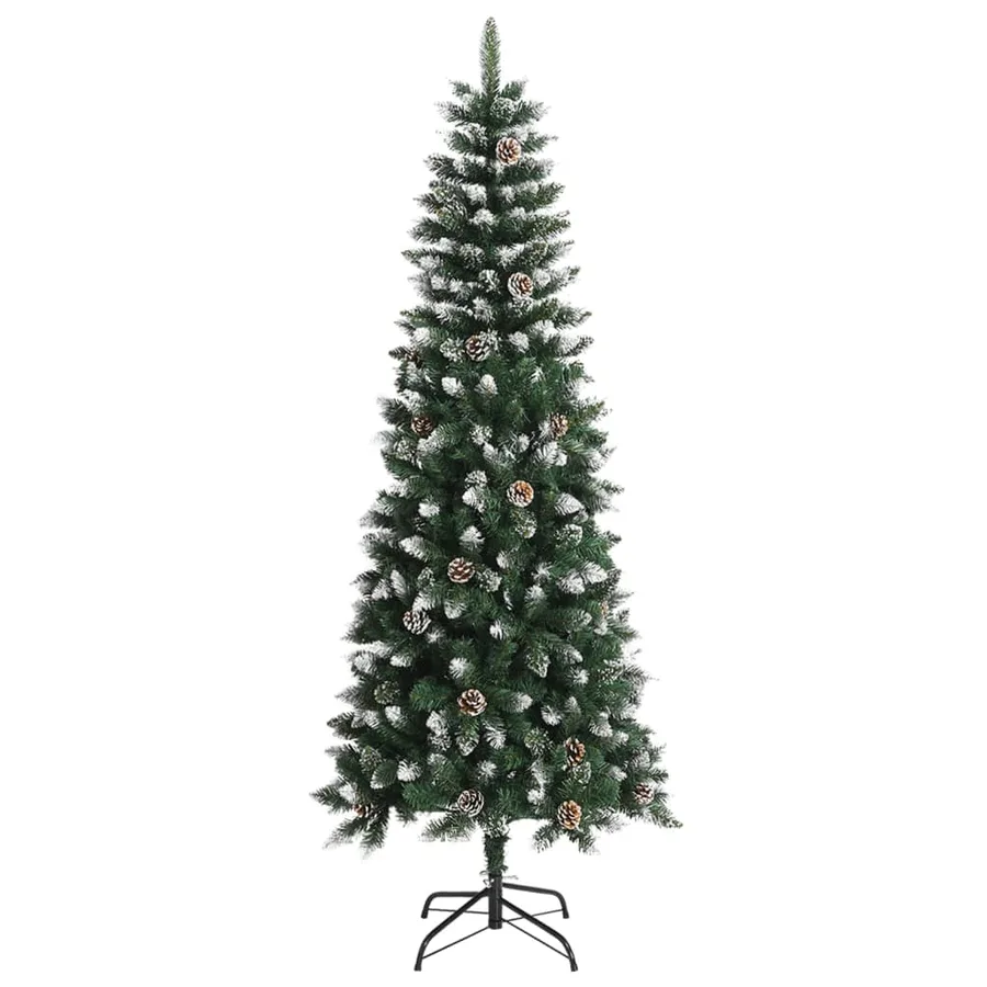 Sapin de Noël artificiel avec support Vert 210 cm PVC - 2