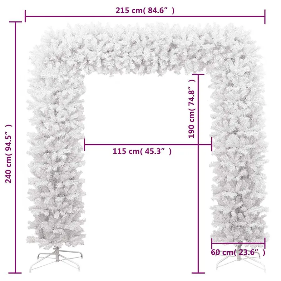 Arche d'arbre de Noël Blanc 240 cm - 7