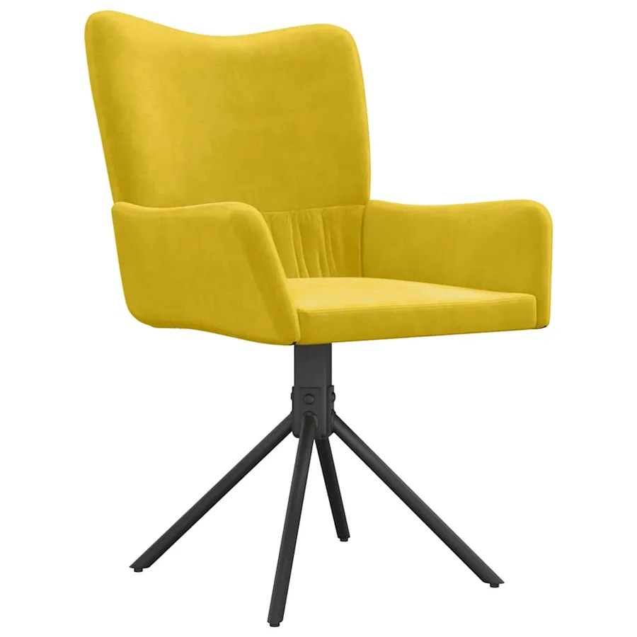 Chaises pivotantes à manger lot de 2 Jaune Velours - 4