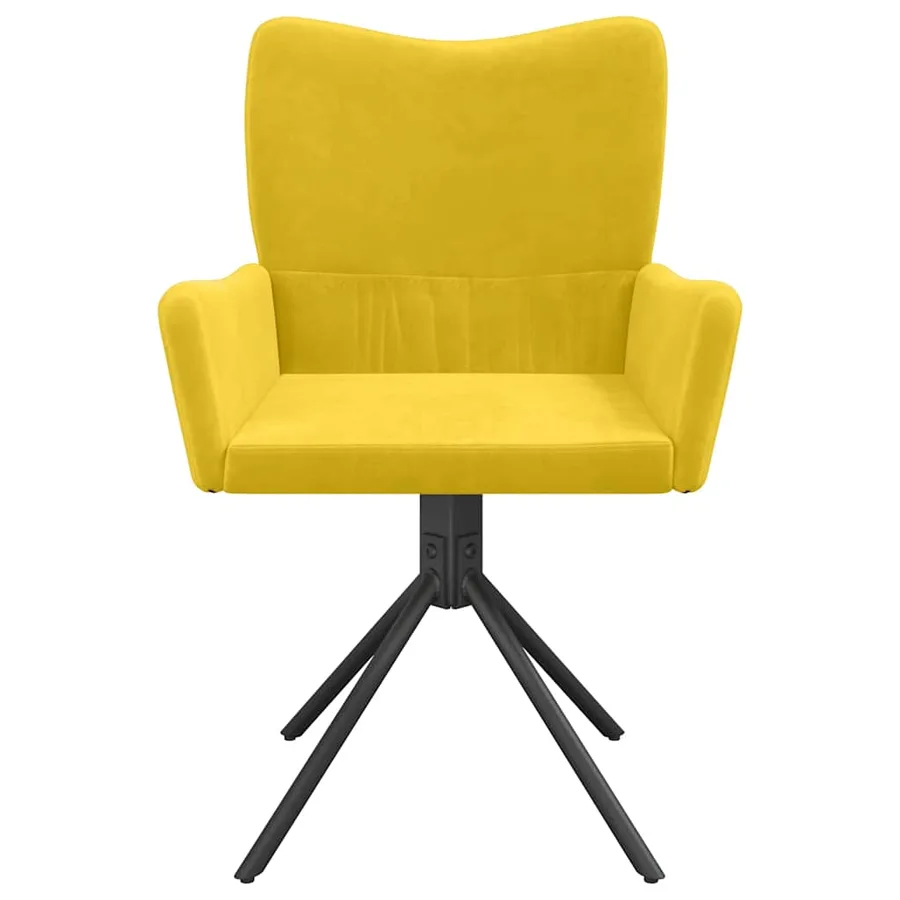 Chaises pivotantes à manger lot de 2 Jaune Velours - 5