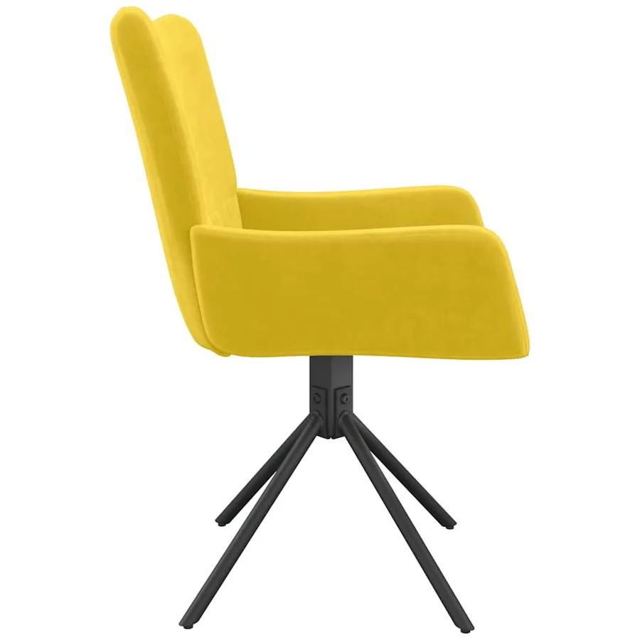 Chaises pivotantes à manger lot de 2 Jaune Velours - 6