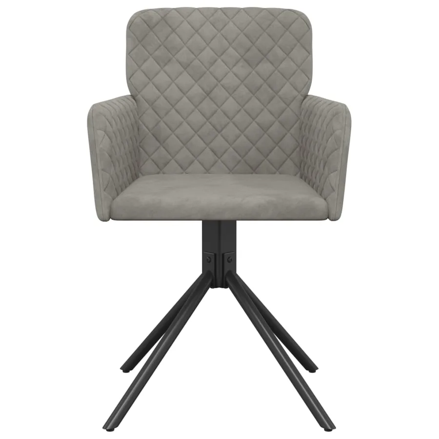 Chaises pivotantes à manger lot de 2 Gris clair Velours - 4