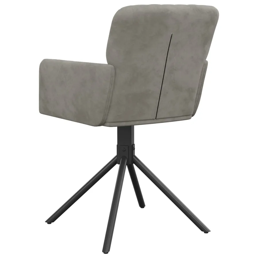 Chaises pivotantes à manger lot de 2 Gris clair Velours - 6