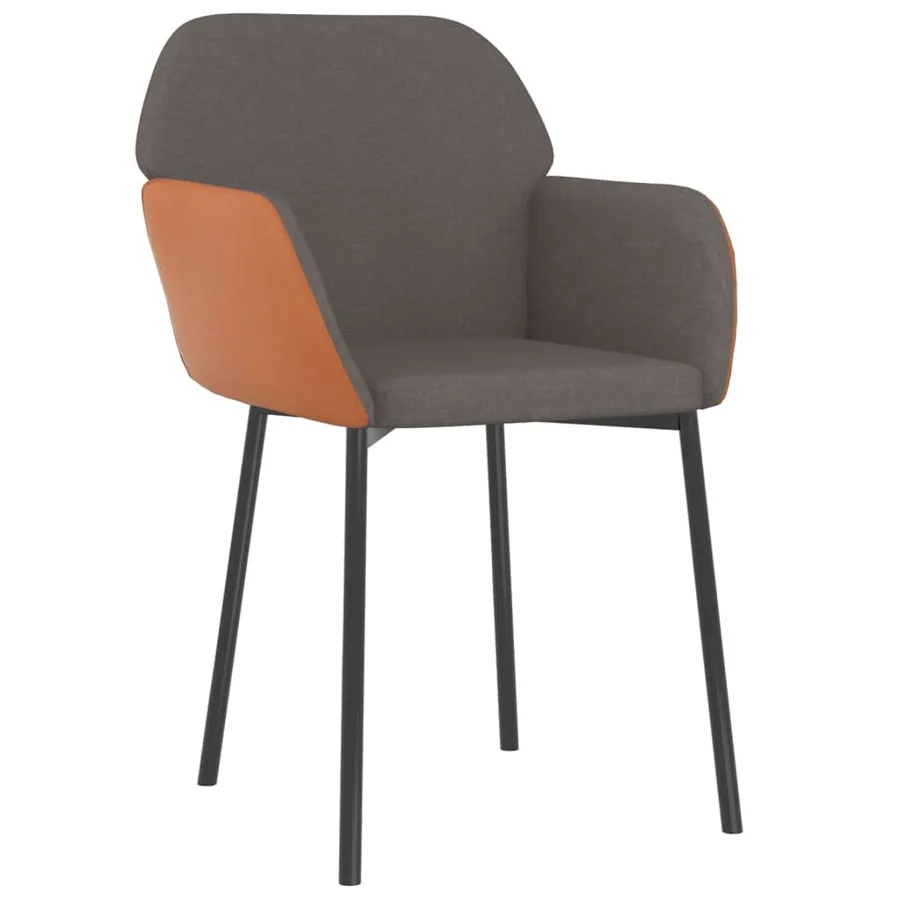 Chaises à manger lot de 2 gris foncé tissu et similicuir - 3