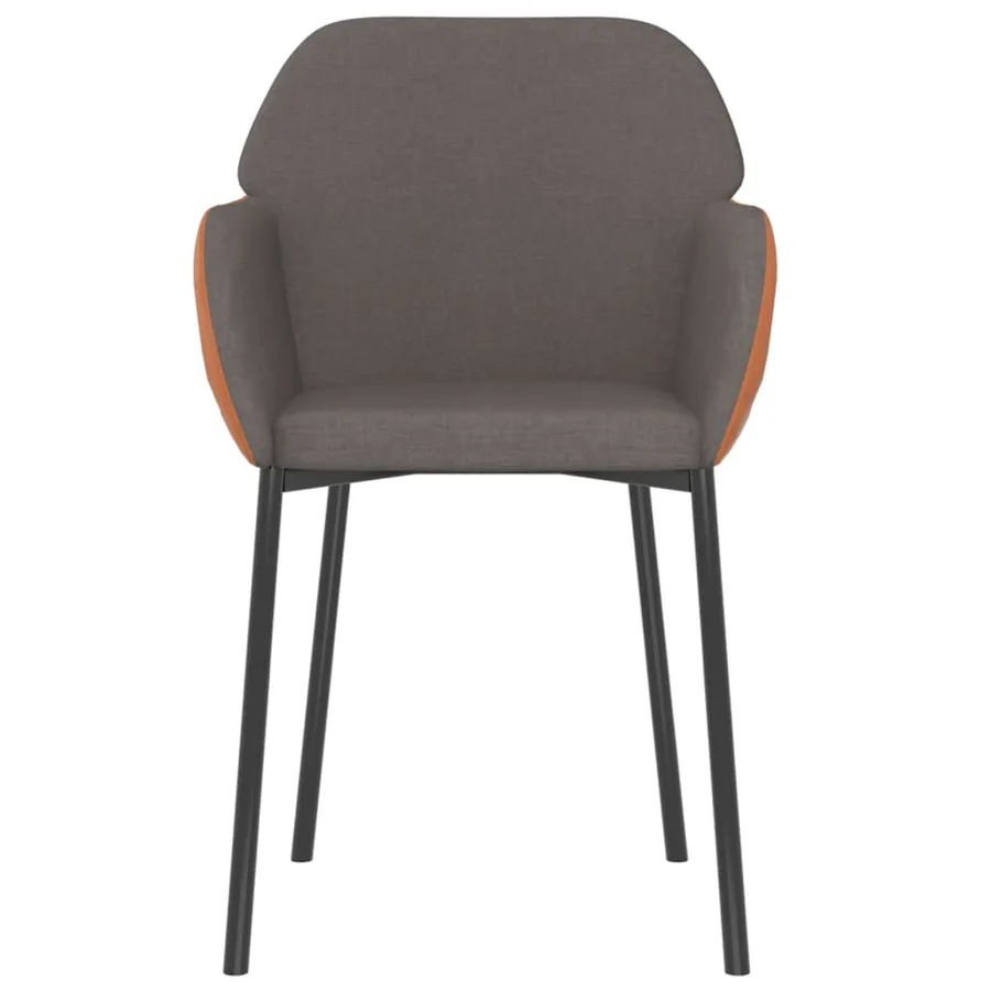 Chaises à manger lot de 2 gris foncé tissu et similicuir - 4