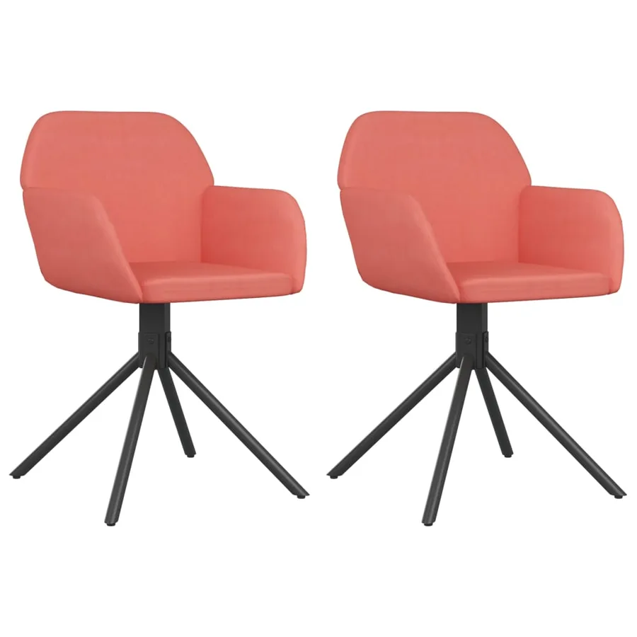 Chaises pivotantes à manger lot de 2 Rose Velours - 2