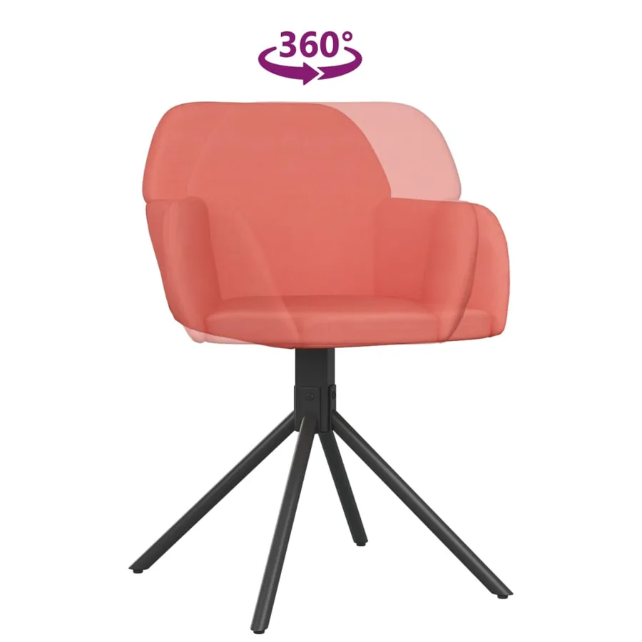Chaises pivotantes à manger lot de 2 Rose Velours - 7