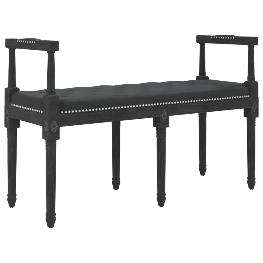 Banc Noir 110x40x70 cm Velours - 2