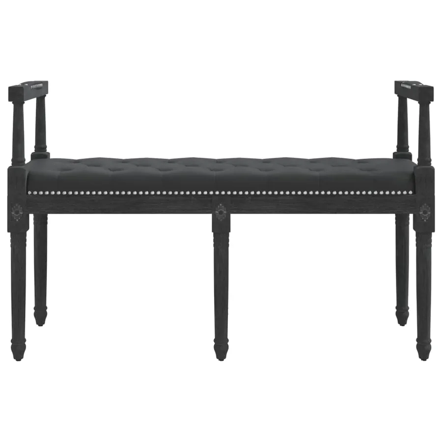 Banc Noir 110x40x70 cm Velours - 3
