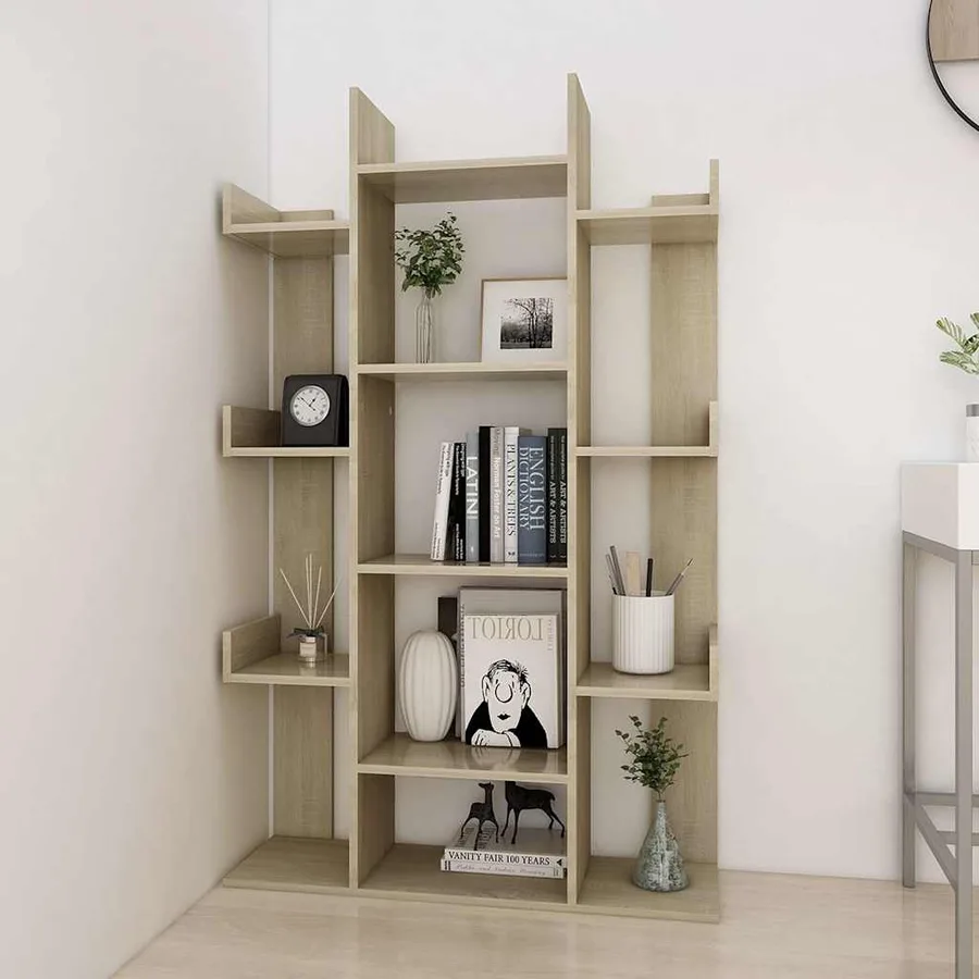 Bibliothèque Chêne Sonoma 86x25,5x140 cm Bois d’ingénierie - 3