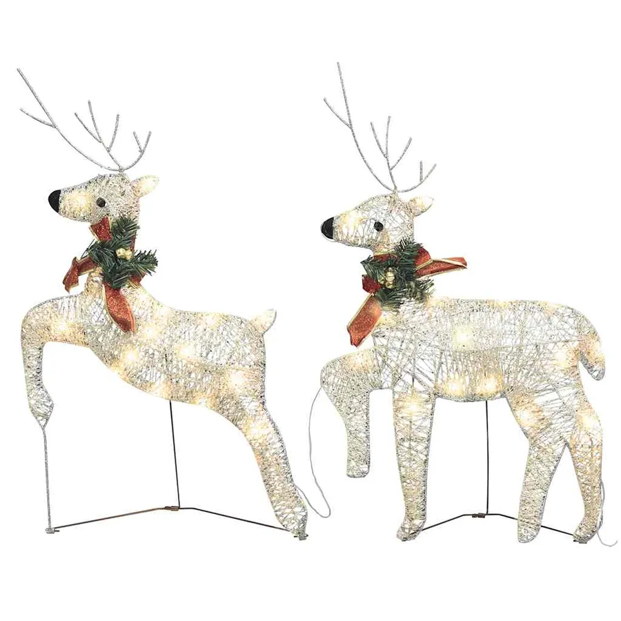 Rennes de Noël 2 pcs Doré 40 LED - 2