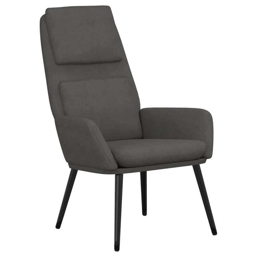 Chaise de relaxation Gris foncé Tissu - 2