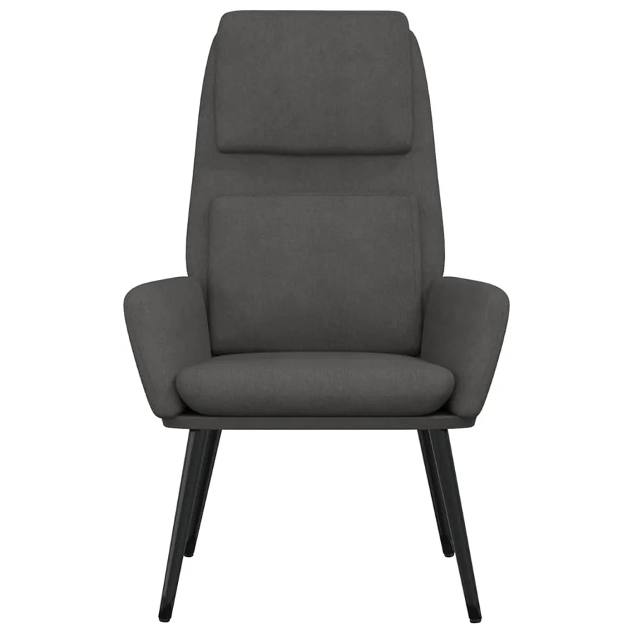 Chaise de relaxation Gris foncé Tissu - 3