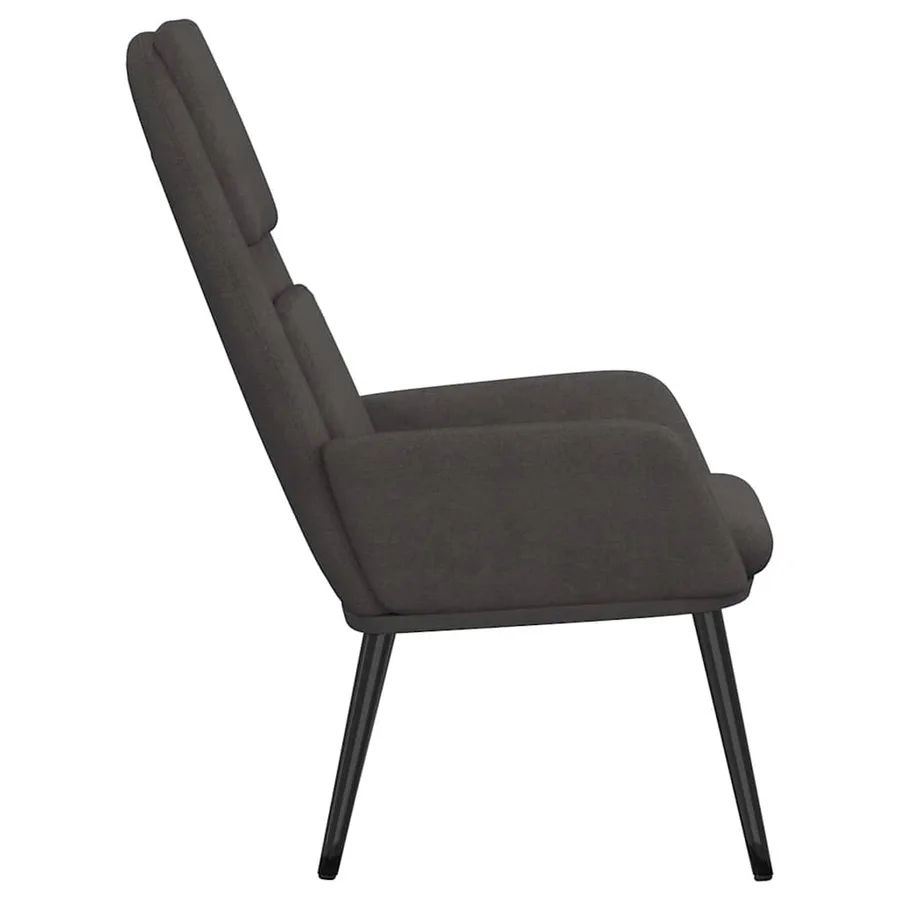 Chaise de relaxation Gris foncé Tissu - 4