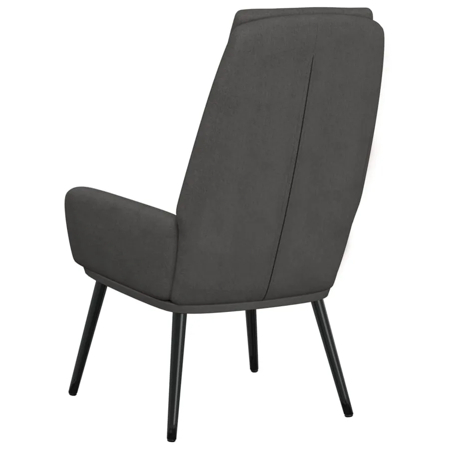 Chaise de relaxation Gris foncé Tissu - 5