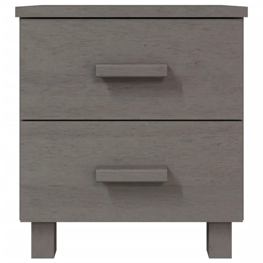 Table de chevet HAMAR Gris clair 40x35x44,5 cm Bois pin massif - 3