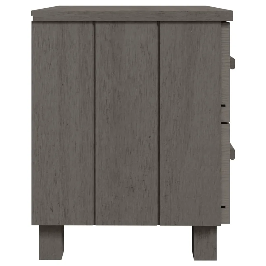 Table de chevet HAMAR Gris clair 40x35x44,5 cm Bois pin massif - 4