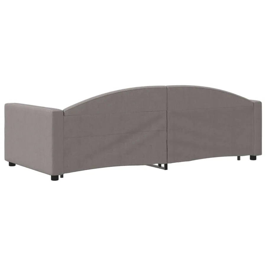Lit de jour avec gigogne sans matelas taupe 90x200 cm - 5