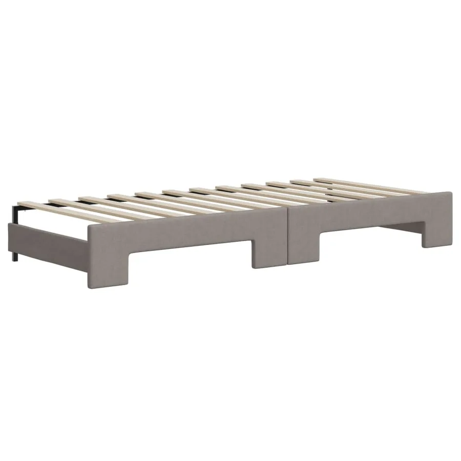 Lit de jour avec gigogne sans matelas taupe 90x200 cm - 8