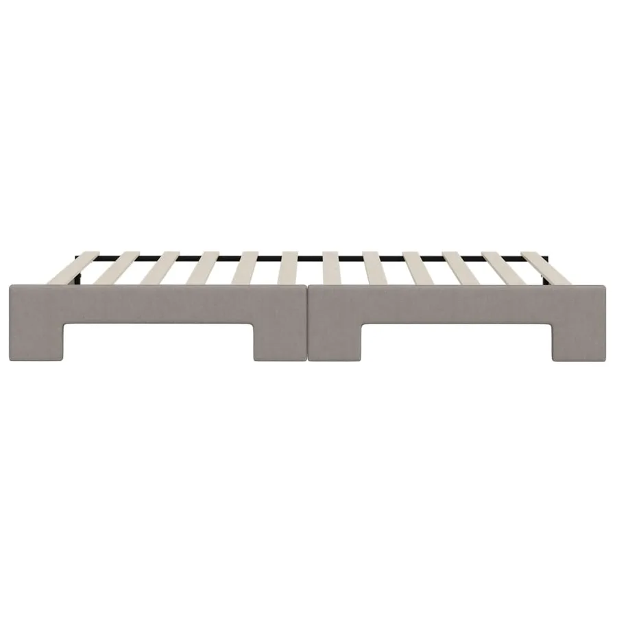 Lit de jour avec gigogne sans matelas taupe 90x200 cm - 9