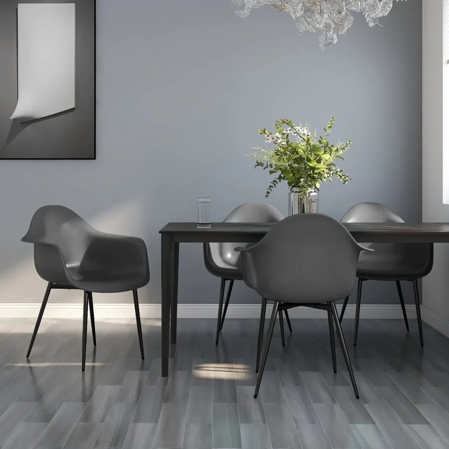 Chaises à manger lot de 4 gris PP