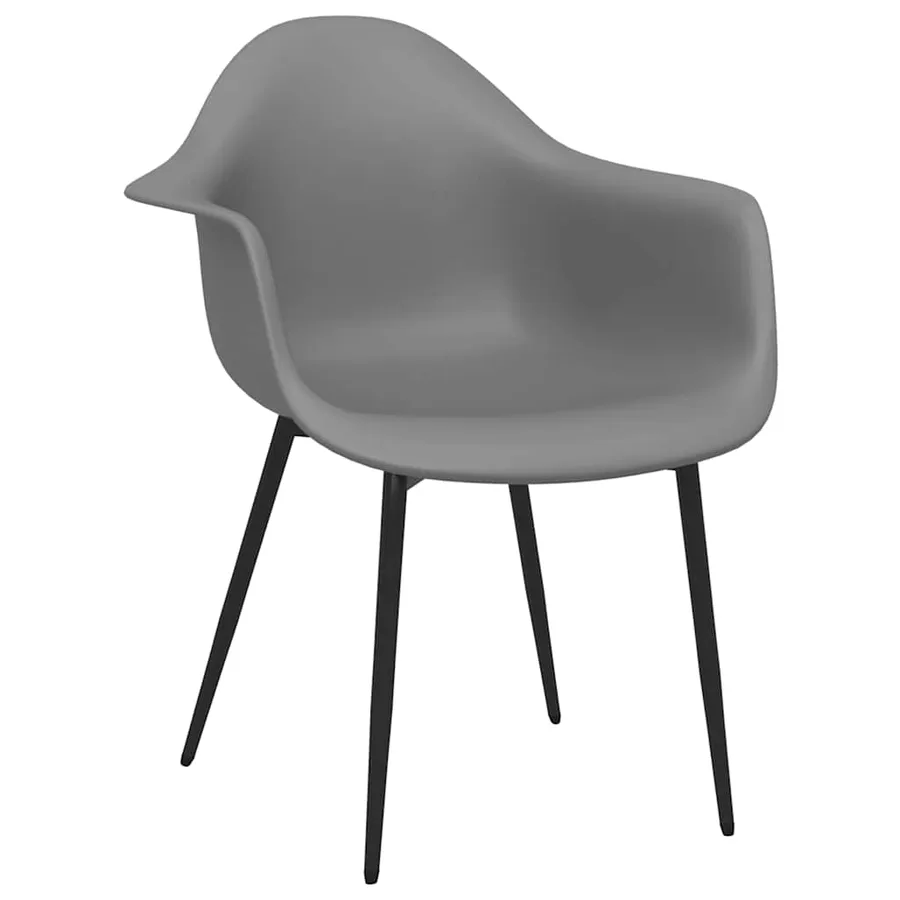 Chaises à manger lot de 4 gris PP - 3