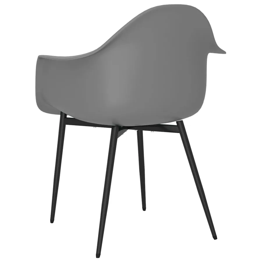 Chaises à manger lot de 4 gris PP - 6