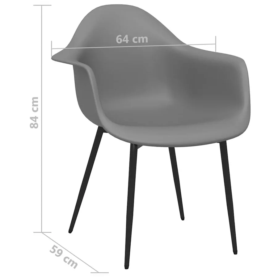 Chaises à manger lot de 4 gris PP - 7