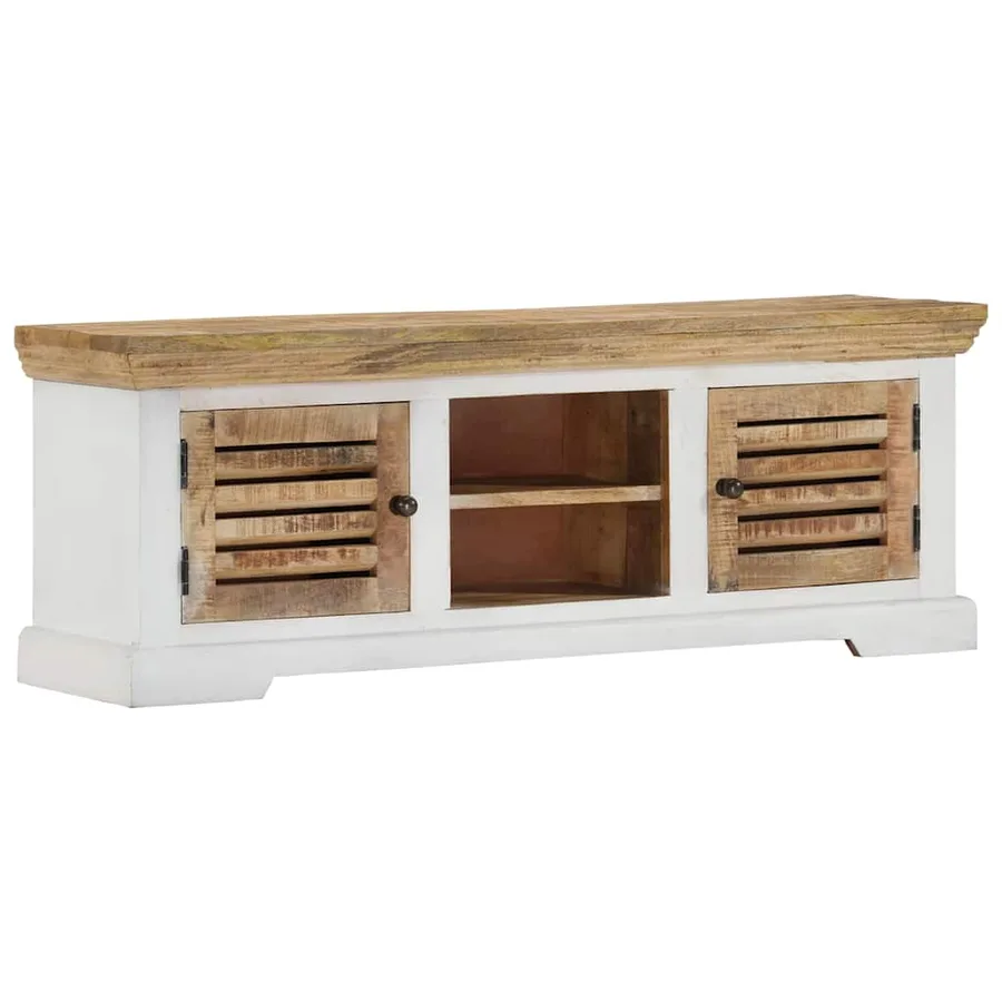Meuble TV 110x30x40 cm Bois massif de manguier - 13