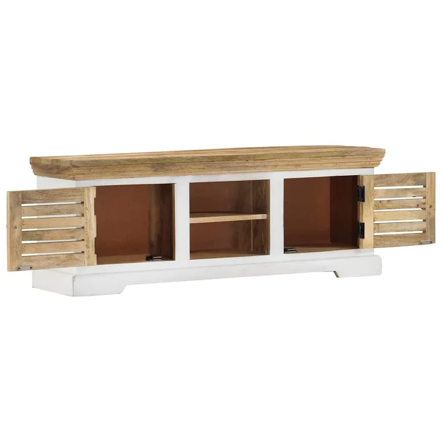 Meuble TV 110x30x40 cm Bois massif de manguier - 4