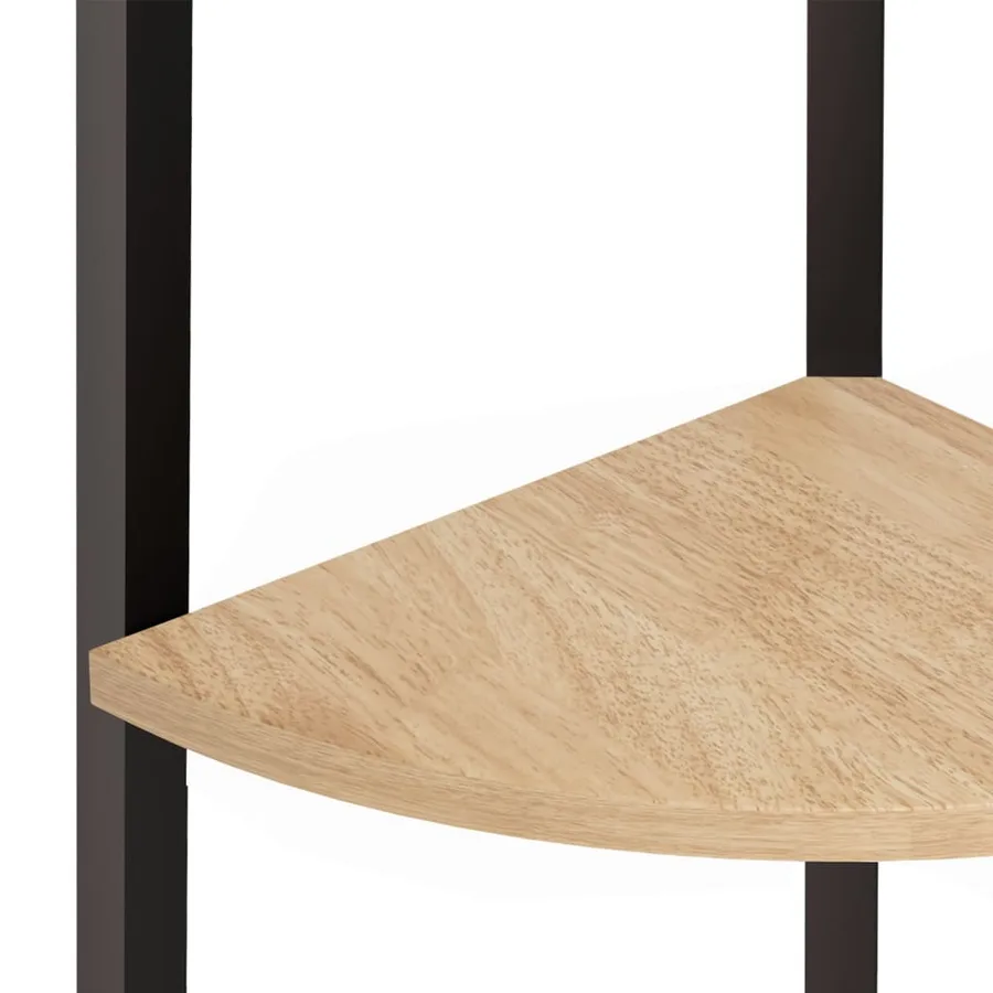 Étagère d'angle 3 niveaux Marron clair et noir 45,5x31,5x120 cm - 6