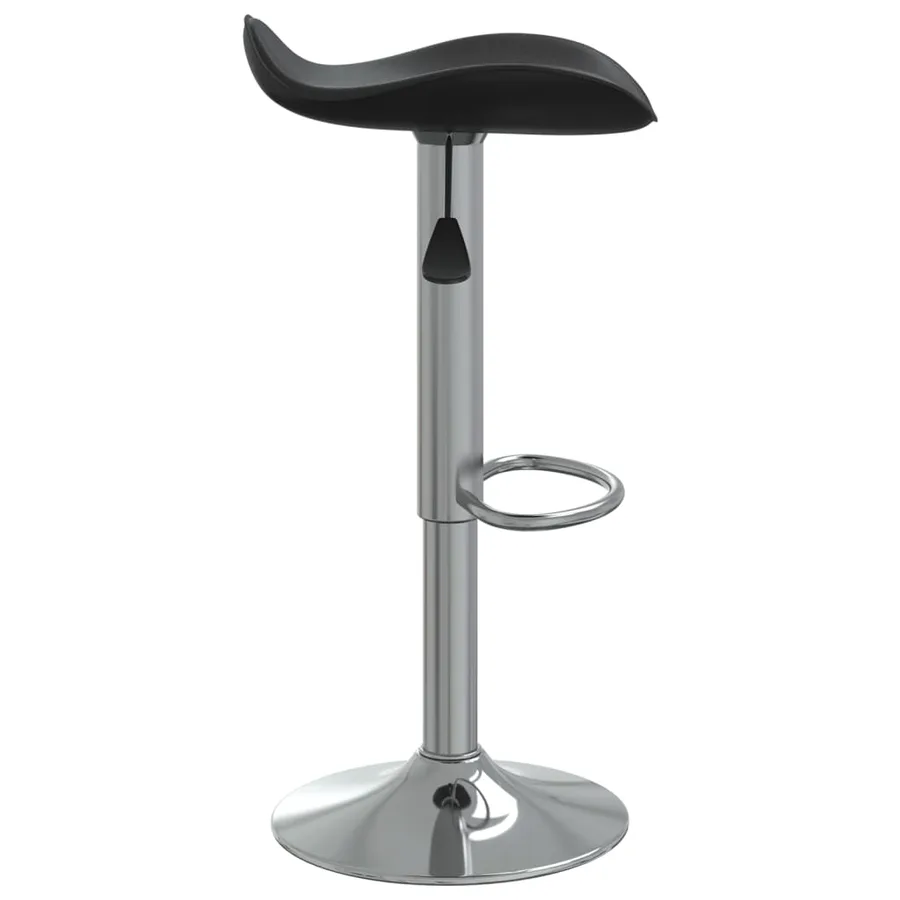 Tabourets de bar lot de 2 noir acier chromé et cuir artificiel - 5