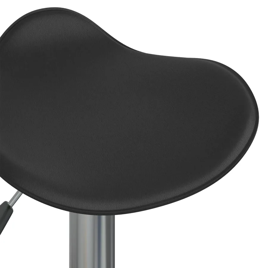 Tabourets de bar lot de 2 noir acier chromé et cuir artificiel - 8