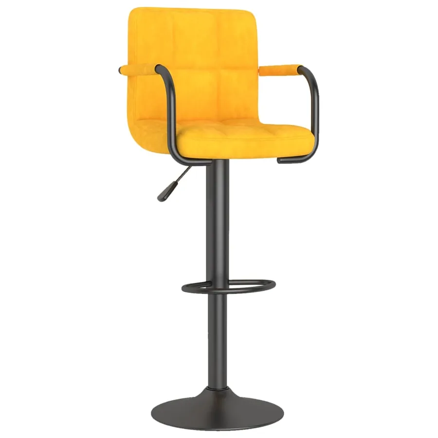 Tabouret de bar Jaune moutarde Velours - 2