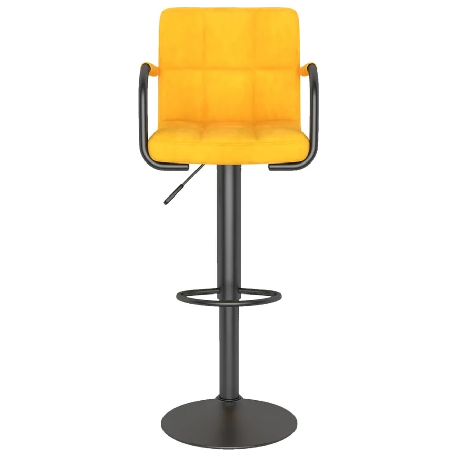 Tabouret de bar Jaune moutarde Velours - 3