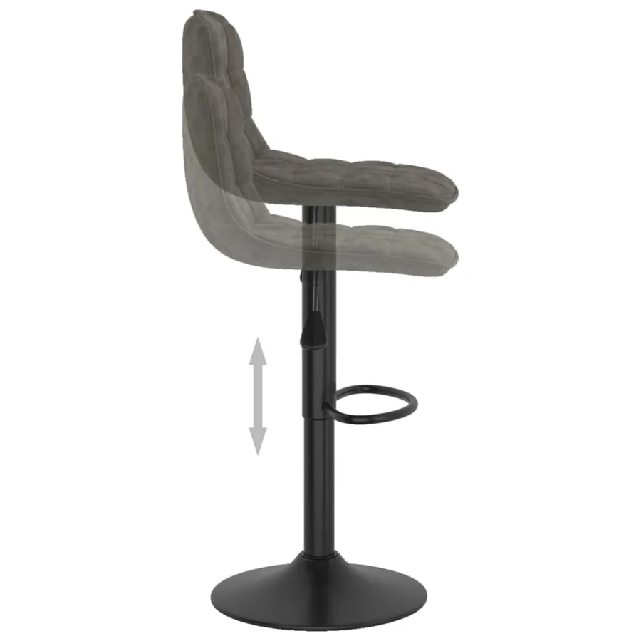 Tabouret de bar Gris foncé Velours - 6