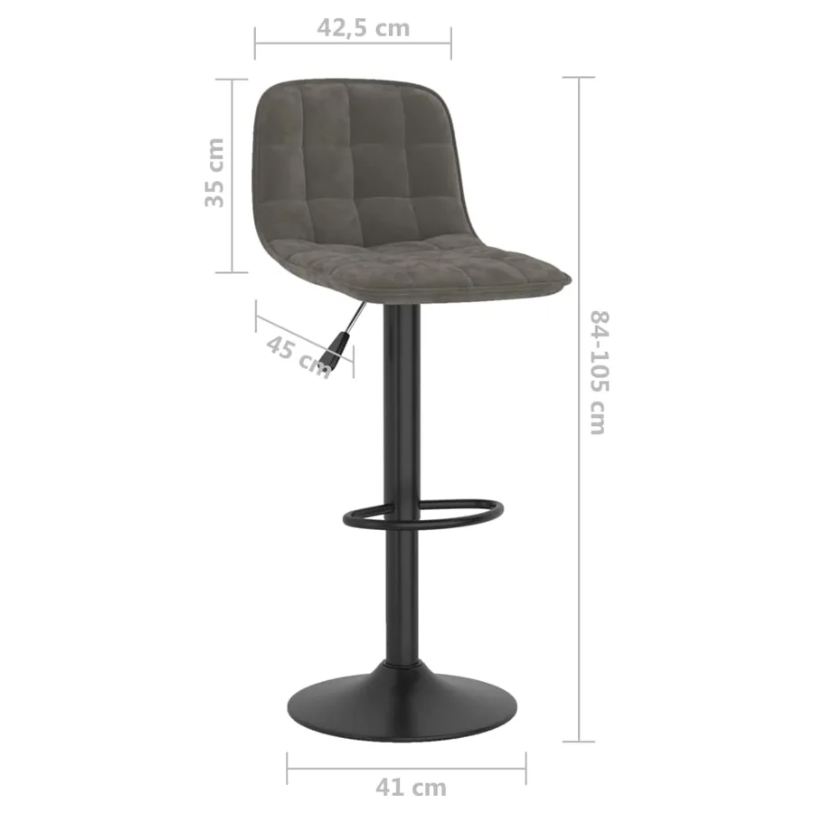 Tabouret de bar Gris foncé Velours - 9