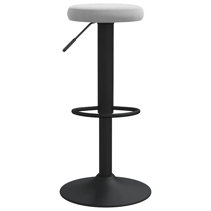 Tabourets de bar lot de 2 gris clair velours - 3