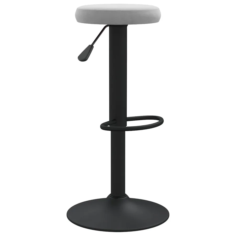 Tabourets de bar lot de 2 gris clair velours - 4