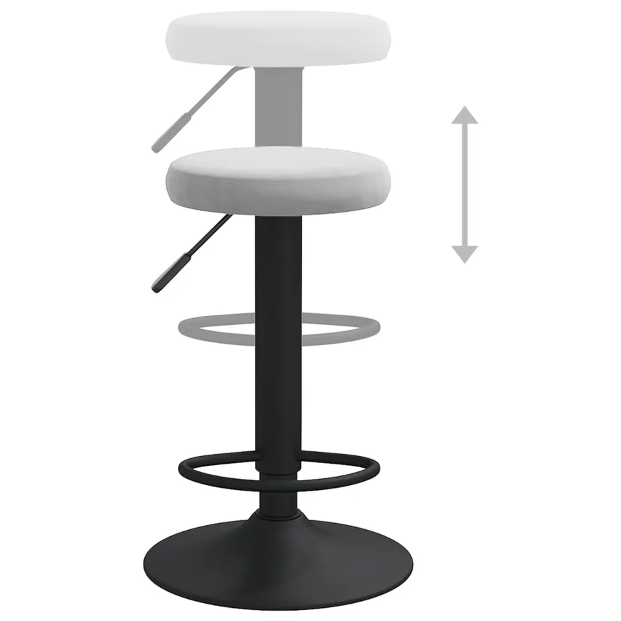 Tabourets de bar lot de 2 gris clair velours - 6