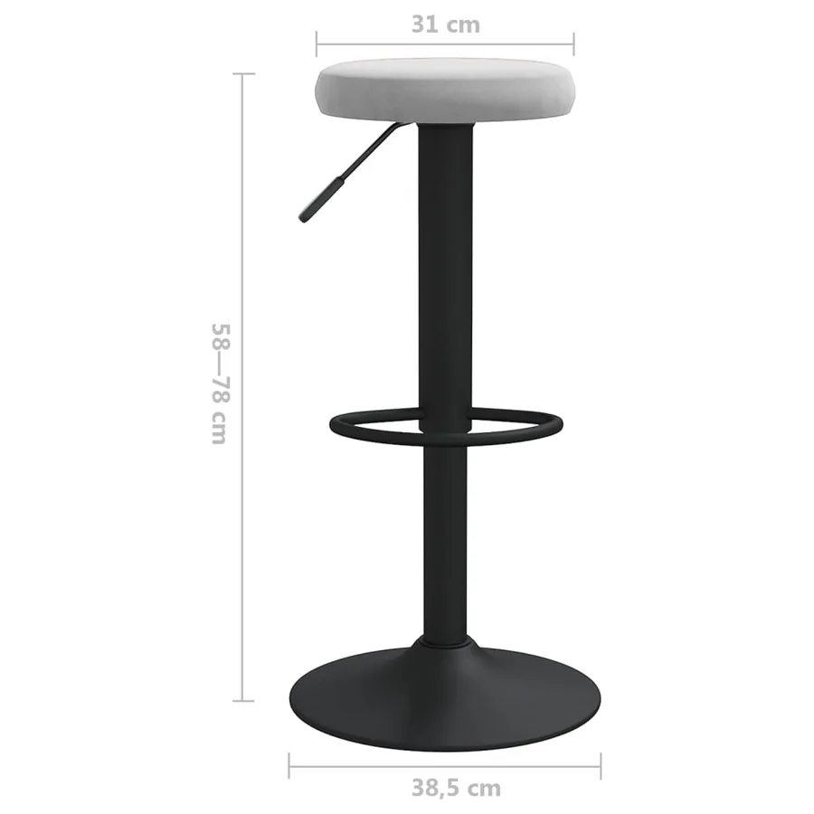 Tabourets de bar lot de 2 gris clair velours - 8