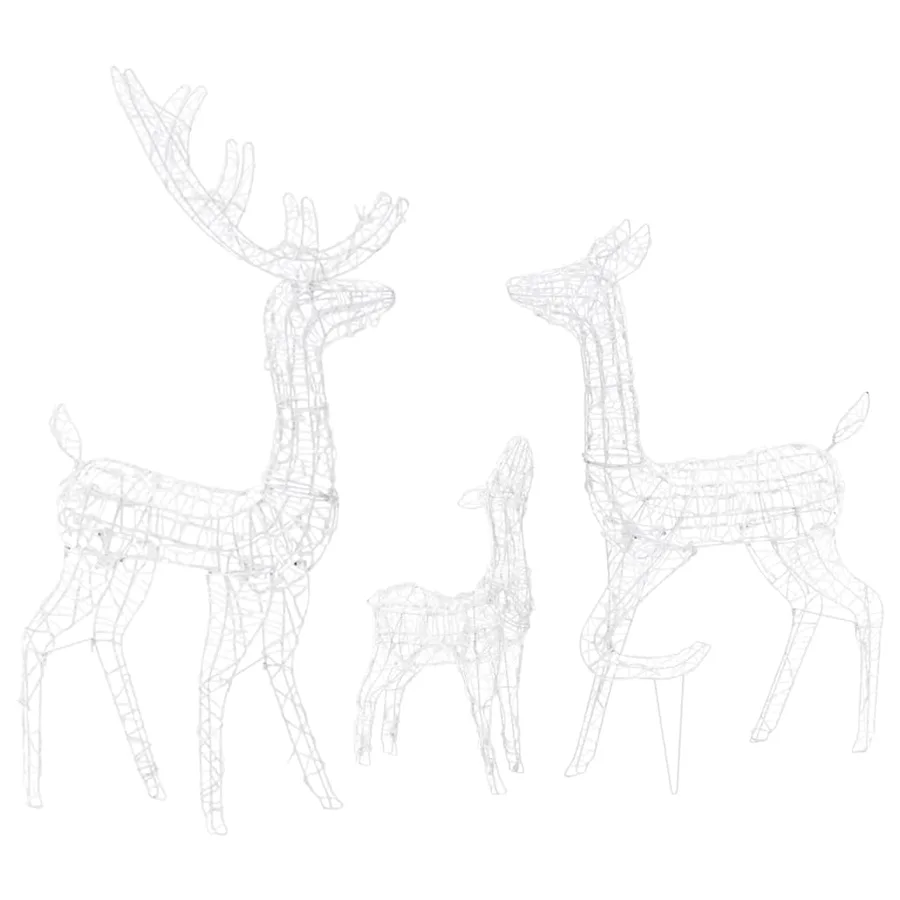 Famille de rennes de décoration Acrylique 300 LED blanc froid - 5