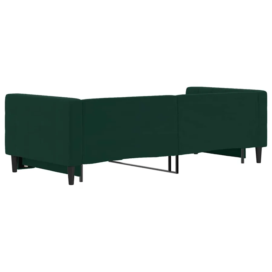Lit de jour avec gigogne sans matelas vert foncé 90x200 cm - 5