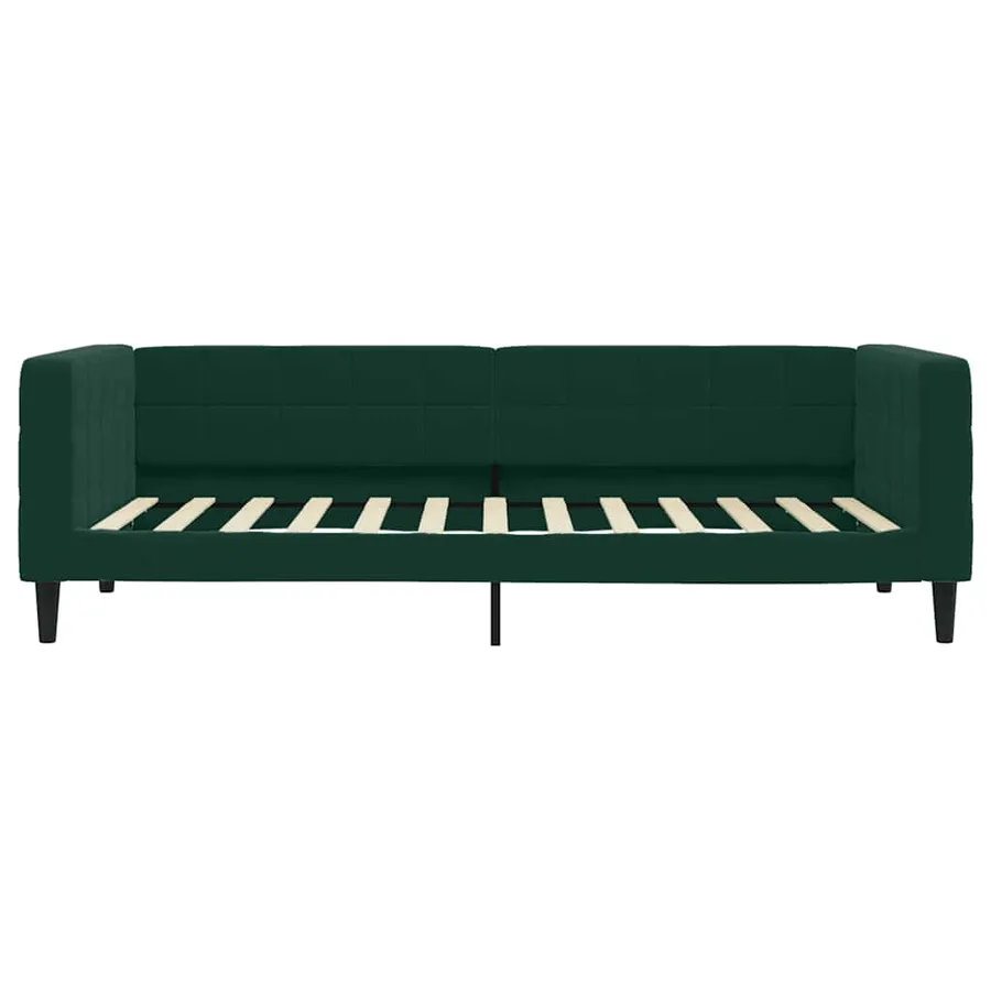 Lit de jour avec gigogne sans matelas vert foncé 90x200 cm - 7