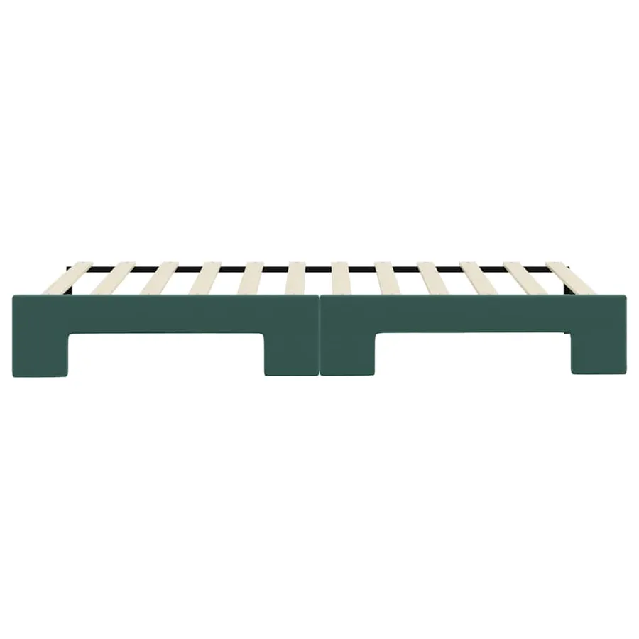 Lit de jour avec gigogne sans matelas vert foncé 90x200 cm - 9